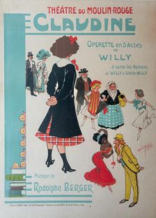 Claudine. Operette d'apres les romans de Willy & Colette Willy. Musique de Rodolphe Berger, 1910. Creator: Clérice Frères, (François & Victor Clérice) (active 1890s-1910s)