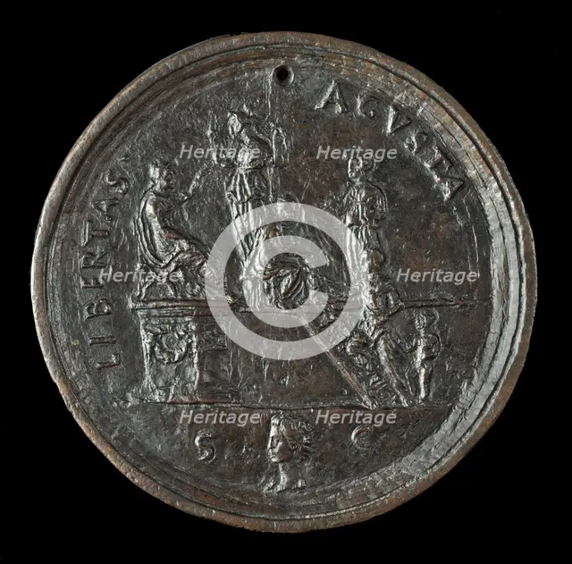 Claudius, Attended by Minerva and Liberalitas, Distributing Largesse [obverse], c. 1440s/1450s. Creator: Varrone Belferdino.