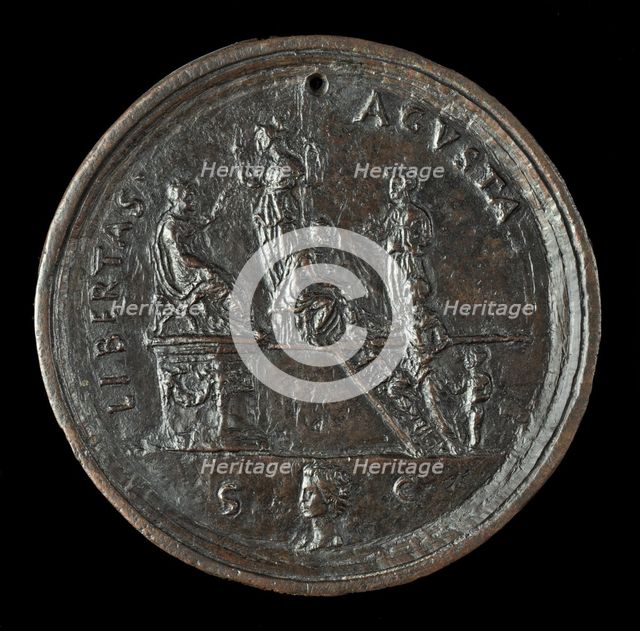 Claudius, Attended by Minerva and Liberalitas, Distributing Largesse [obverse], c. 1440s/1450s. Creator: Varrone Belferdino.