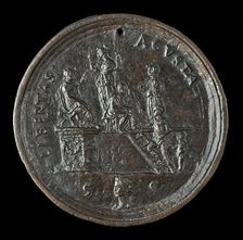 Claudius, Attended by Minerva and Liberalitas, Distributing Largesse [obverse], c. 1440s/1450s. Creator: Varrone Belferdino