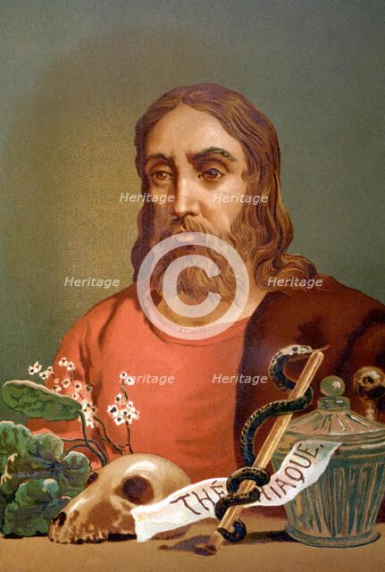 Claudius Galen (129-201). Greek doctor, chromolithograph, 1883.