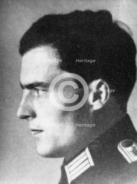 Claus Schenk Graf von Stauffenberg, German army officer, c1930s-c1940s. Creator: Unknown.