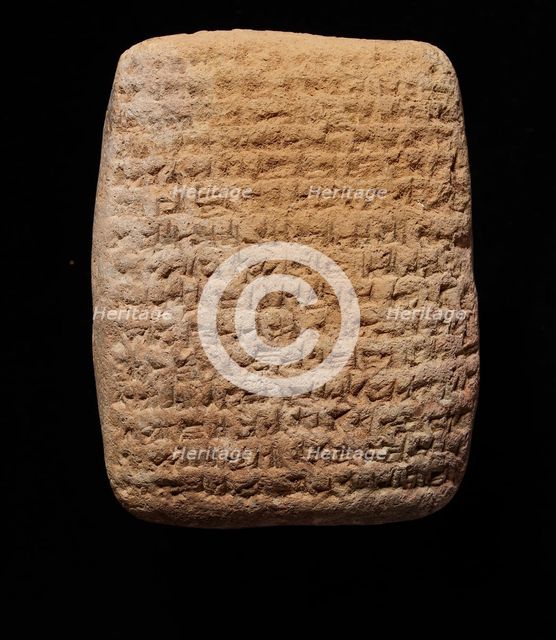 Clay tablet with cuneiform script on both sides, Late Babylonian, c 6th century BC. Artist: Unknown.