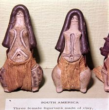 Clay Fertility Figures or Mother Goddesses from Caraja Tribe of Brazil
