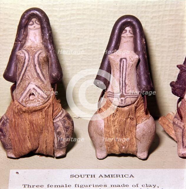 Clay Fertility Figures or Mother Goddesses from Caraja Tribe of Brazil. Artist: Unknown.