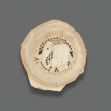 Clay filter with design of elephant, Fatimid dynasty (969-1171), 11th-12th century. Creator: Unknown