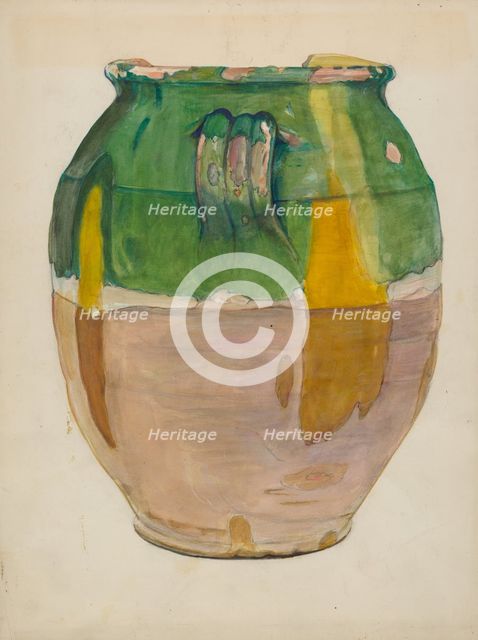 Clay Flower Jar, c. 1936. Creator: Cecily Edwards.