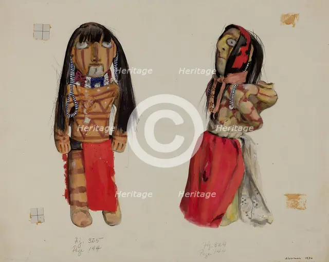 Clay Indian Dolls, 1936. Creator: Jane Iverson.