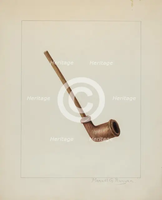 Clay Pipe, c. 1938. Creator: Manuel G. Runyan.