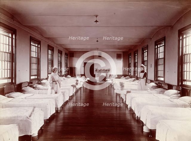 Claybury Asylum, Woodford, Essex: a dormitory, (1893?). Creator: London & County Photographic Co.