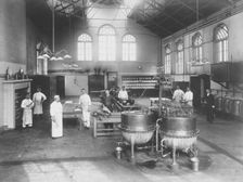 Claybury Asylum, Woodford, Essex: a kitchen, [1893?]. Creator: London & County Photographic Co