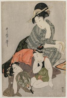 Cleaning Combs, c. late 1790s. Creator: Kitagawa Utamaro (Japanese, 1753?-1806)