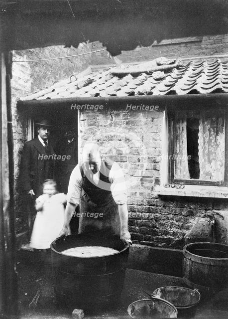 Cleaning shells for manufacturing, 1900s. Creator: John Galt.