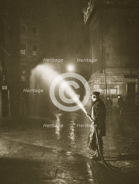 Cleaning the streets of Billingsgate, London, 20th century. Creator: Unknown.