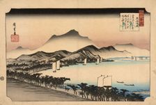 Clear breeze at Awazu. From the series Eight Views of Omi (Omi hakkei no uchi) , 1834