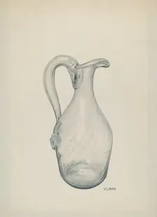 Clear Glass Cruet, c. 1941. Creator: V. L. Vance