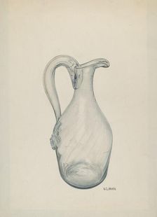 Clear Glass Cruet, c. 1941. Creator: V. L. Vance
