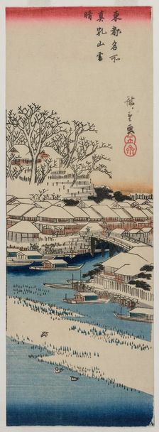 Clear Weather after Snow at Matsuchiyama..., late 1830s or early 1840s. Creator: Ando Hiroshige (Japanese, 1797-1858)