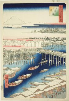 Clear Weather After Snow at Nihon Bridge (Nihonbashi yukibare), from the series...,, 1856. Creator: Ando Hiroshige