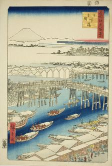 Clear Weather After Snow at Nihon Bridge (Nihonbashi yukibare), from the series "One..., 1856. Creator: Ando Hiroshige