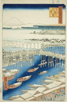Clear Weather After Snow at Nihon Bridge (Nihonbashi yukibare), from the series "One..., 1856. Creator: Ando Hiroshige
