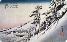 Clear Weather after Snow at Kameyama from 53 stations of Tokaido, 1832. Artist: Ando Hiroshige