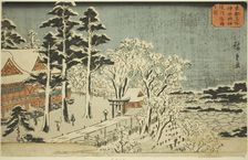 Clear Weather after Snowfall at the Precincts of the Kanda Myojin Shrine (Kanda Myojin..., c.1840/42 Creator: Ando Hiroshige