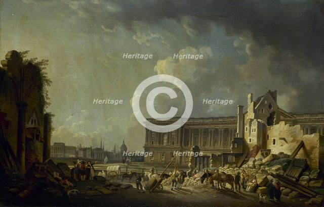Clearance of the colonnade at the Louvre , c1756. Creator: Pierre-Antoine Demachy.