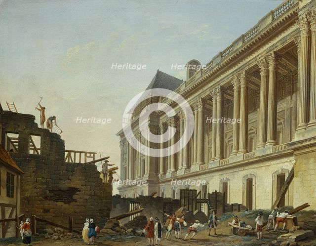 Clearance of the Louvre colonnade, 1764. Creator: Pierre-Antoine Demachy.