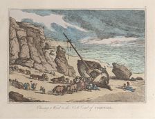 Clearing a Wreck on the North Coast of Cornwall, from "Sketches from Nature", 1822., 1822. Creator: Thomas Rowlandson