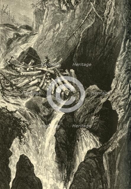 'Clearing a Jam, Great Falls of the Ausable', 1874.  Creator: Harry Fenn.