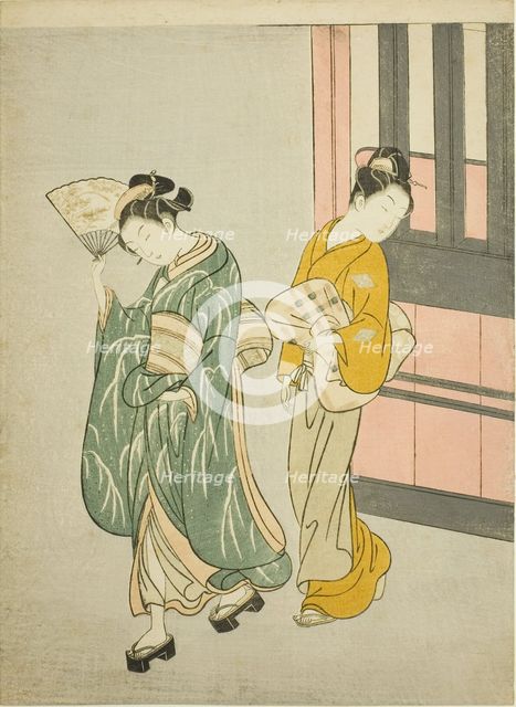 Clearing Breeze from a Fan (Ogi no seiran), from the series "Eight Views of the...", c. 1766. Creator: Suzuki Harunobu.