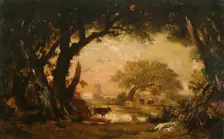 Clearing in the Woods of Fontainebleau. Artist: Rousseau, Théodore (1812-1867)