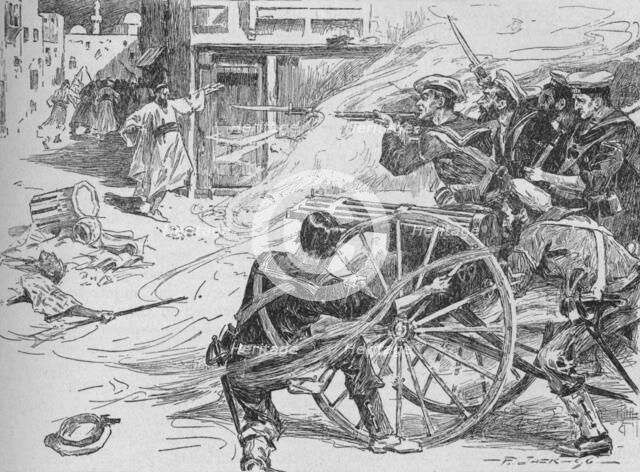 'Clearing the Streets of Alexandria', c1896, (1902). Artist: Unknown.