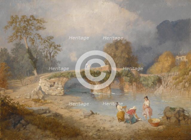 Clearing up for Fine Weather, Beddgelert, North Wales, 1867. Creator: James Baker Pyne.