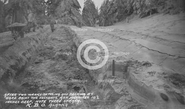 Clearing up volcanic ashes, between c1900 and c1930. Creator: Unknown.