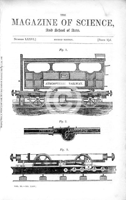 Clegg and Samuda's atmospheric railway, 1845.  Creator: Unknown.