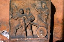 Cleobis and Biton pull their mother's chariot, c6th century BC