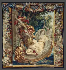 Cleopatra Asked to Pay Tribute to Rome from The Story of Caesar and Cleopatra, Flanders, c. 1680. Creator: Willem van Leefdael