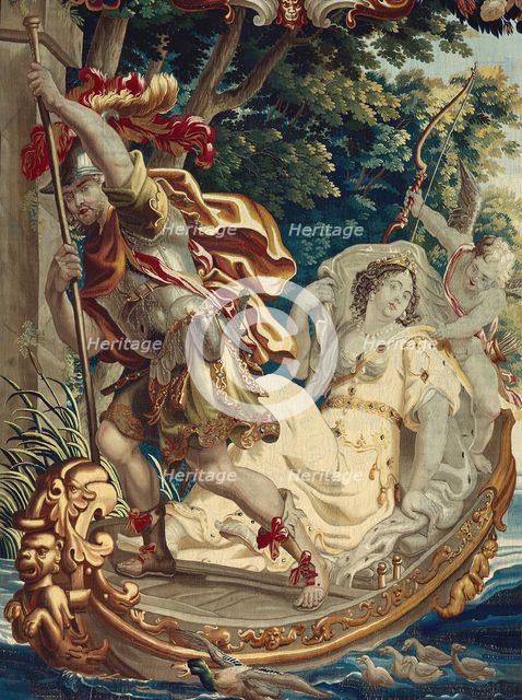 Cleopatra Asked to Pay Tribute to Rome from The Story of Caesar and Cleopatra, Flanders, c. 1680. Creator: Willem van Leefdael.