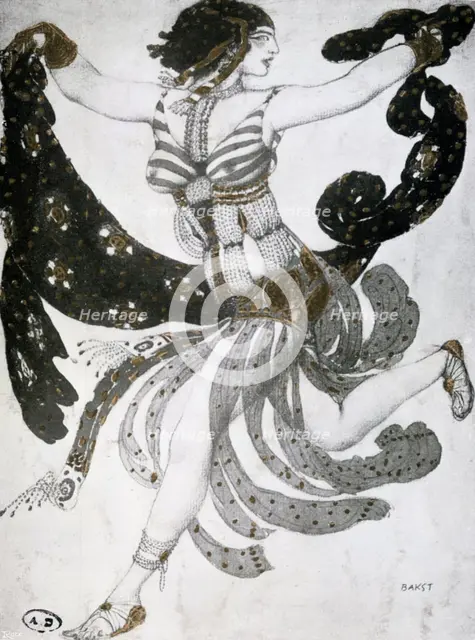 'Cleopatra', ballet costume design, 1909. Artist: Leon Bakst