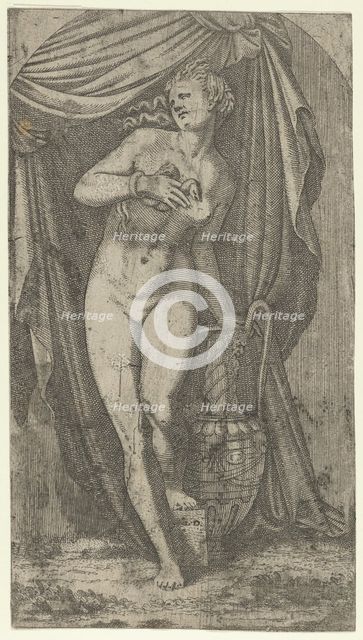 Cleopatra bitten by an Asp, 1540-56. Creator: Leon Davent.