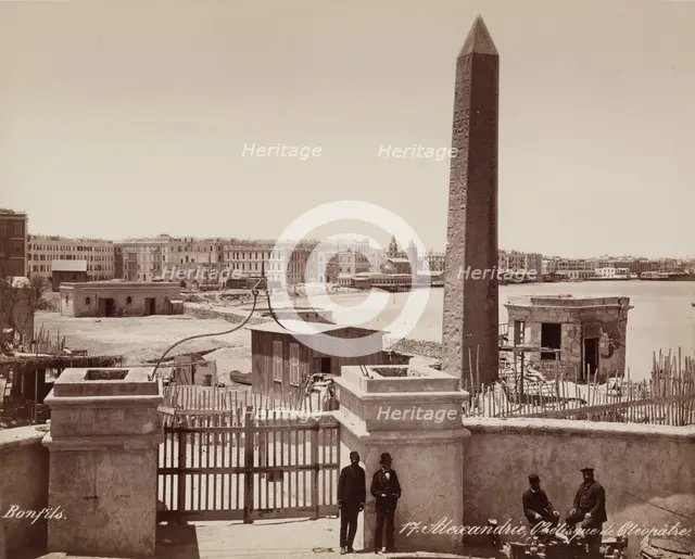 Cleopatra's Needle, Alexandria, 19th century. Creator: Maison Bonfils.