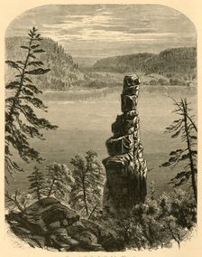 Cleopatra's Needle, Devil's Lake, Wisconsin 1874. Creator: Alfred Waud