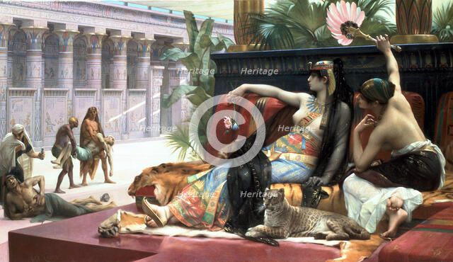 'Cleopatra testing poisons on those condemned to death', late 19th century.   Artist: Sir Lawrence Alma-Tadema  