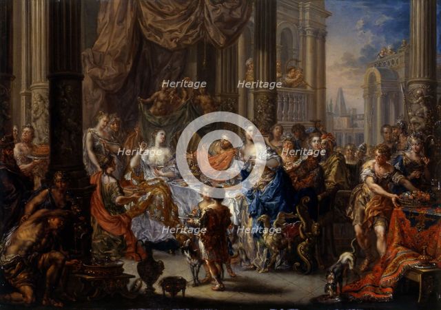 Cleopatra's feast. Artist: Platzer, Johann Georg (1704-1761)