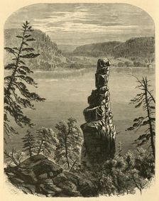 Cleopatra's Needle, Devil's Lake, Wisconsin 1874. Creator: Alfred Waud