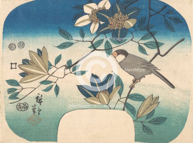 Clematis and Bird, 1852., 1852. Creator: Ando Hiroshige.