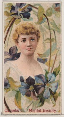 Clematis: Mental Beauty, from the series Floral Beauties and Language of Flowers (N75) for..., 1892. Creator: Donaldson Brothers