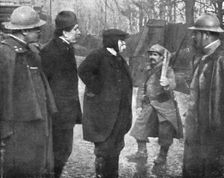 Clemenceau; M.Clemenceau, in the forest of Apremont, between a general and a soldier 1917 Creator: Unknown